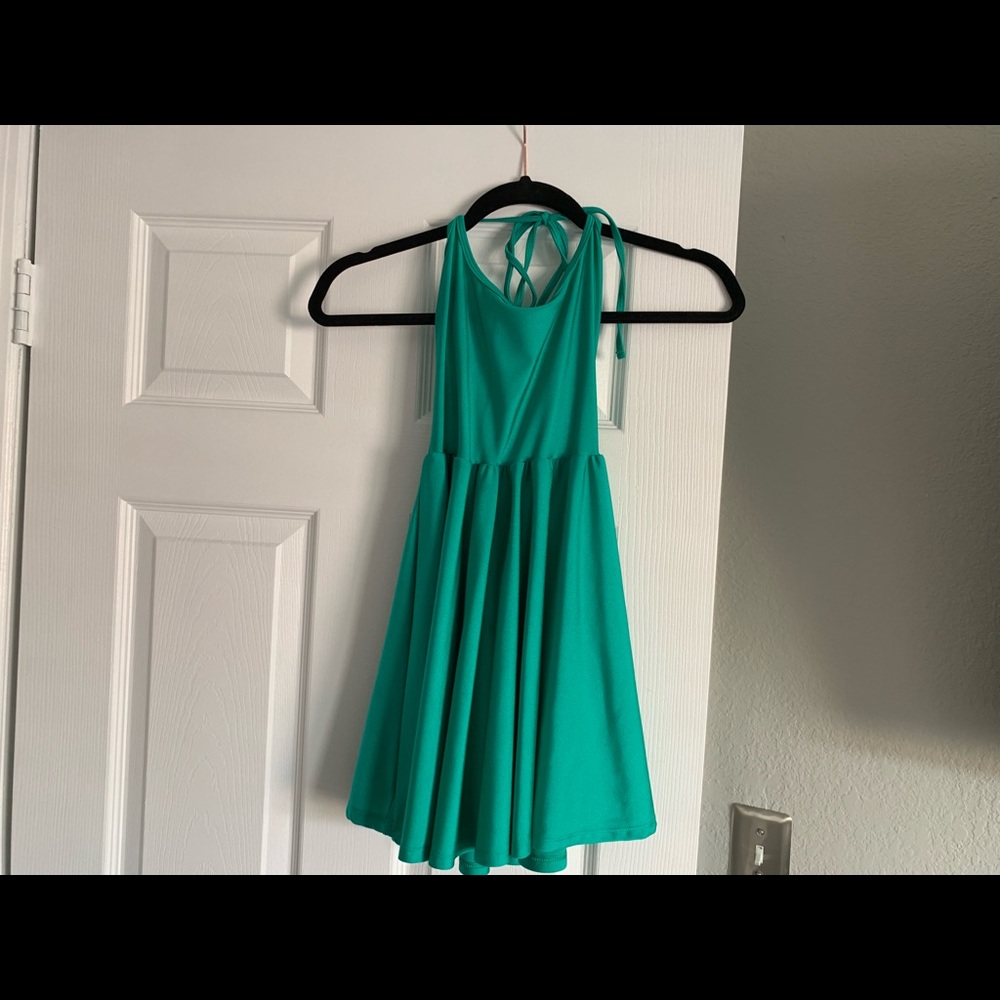 Emerald green skater dress